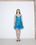Mini Sequin Dress Blue
