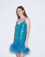 Mini Sequin Dress Blue - Image 2