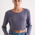 CROP KNIT ECRU TOP