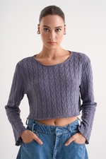 CROP KNIT ECRU TOP